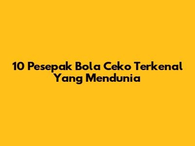 10 Pesepak Bola Ceko Terkenal Yang Mendunia