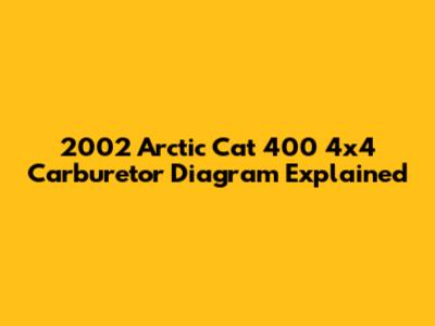 2002 Arctic Cat 400 4x4 Carburetor Diagram Explained