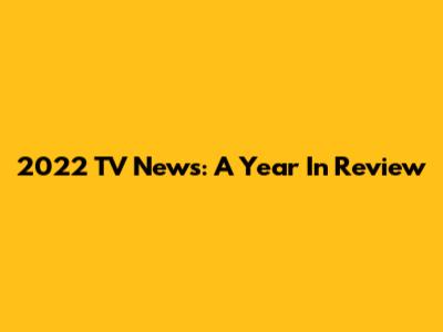 2022 TV News: A Year In Review