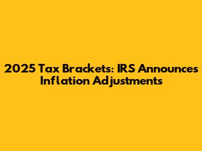 2025 Tax Brackets: IRS Announces Inflation Adjustments
