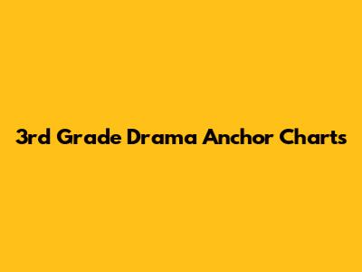 3rd Grade Drama Anchor Charts