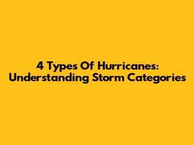 4 Types Of Hurricanes: Understanding Storm Categories