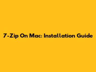 7-Zip On Mac: Installation Guide