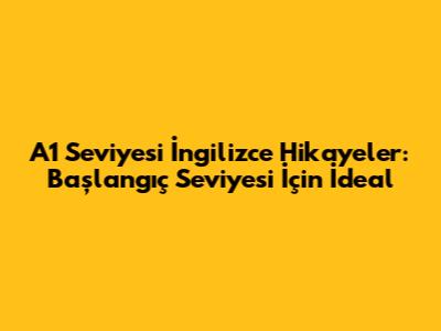 A1 Seviyesi İngilizce Hikayeler: Başlangıç Seviyesi İçin İdeal