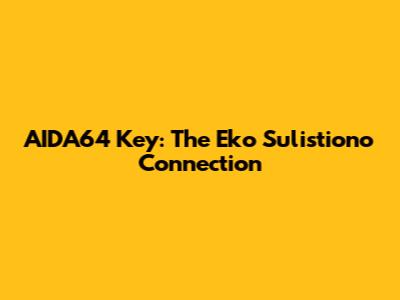 AIDA64 Key: The Eko Sulistiono Connection