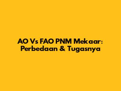 AO Vs FAO PNM Mekaar: Perbedaan & Tugasnya