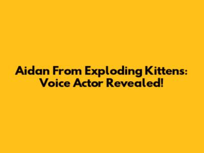 Aidan From Exploding Kittens: Voice Actor Revealed!