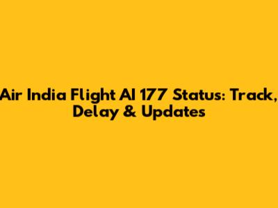 Air India Flight AI 177 Status: Track, Delay & Updates