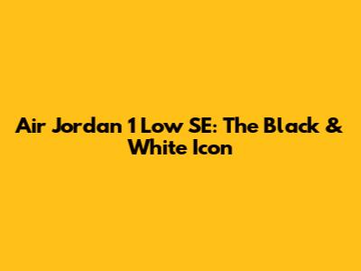 Air Jordan 1 Low SE: The Black & White Icon
