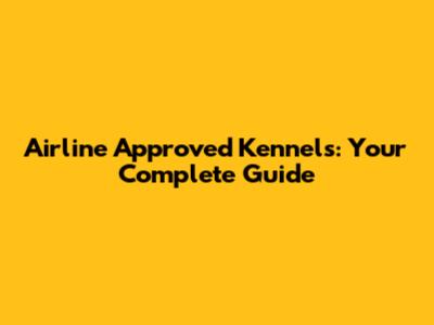 Airline Approved Kennels: Your Complete Guide