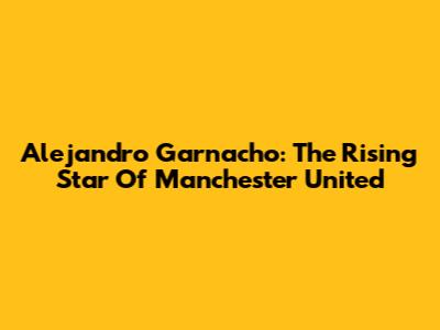 Alejandro Garnacho: The Rising Star Of Manchester United