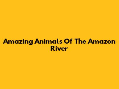 Amazing Animals Of The Amazon River