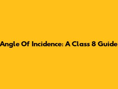 Angle Of Incidence: A Class 8 Guide