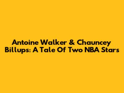 Antoine Walker & Chauncey Billups: A Tale Of Two NBA Stars