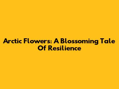 Arctic Flowers: A Blossoming Tale Of Resilience