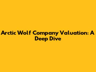 Arctic Wolf Company Valuation: A Deep Dive