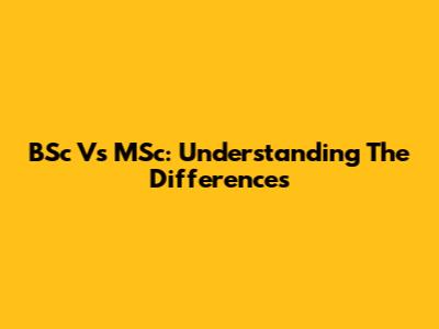 BSc Vs MSc: Understanding The Differences