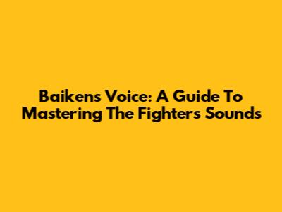 Baiken's Voice: A Guide To Mastering The Fighter's Sounds