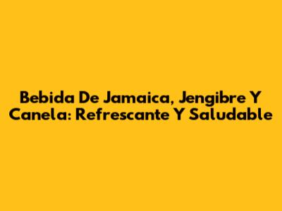 Bebida De Jamaica, Jengibre Y Canela: Refrescante Y Saludable