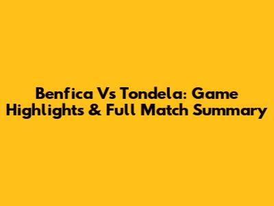Benfica Vs Tondela: Game Highlights & Full Match Summary