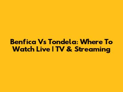 Benfica Vs Tondela: Where To Watch Live | TV & Streaming