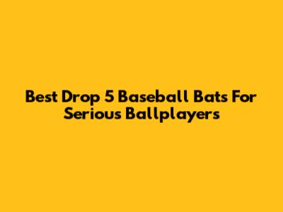 Best Drop 5 Baseball Bats For Serious Ballplayers