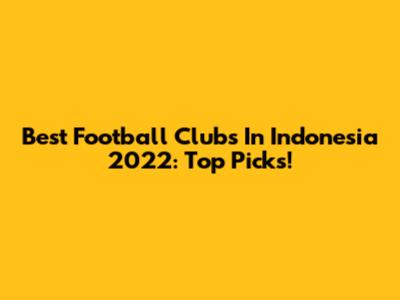 Best Football Clubs In Indonesia 2022: Top Picks!