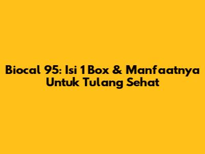 Biocal 95: Isi 1 Box & Manfaatnya Untuk Tulang Sehat