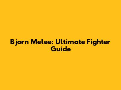 Bjorn Melee: Ultimate Fighter Guide