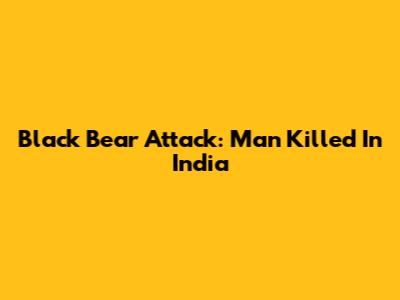 Black Bear Attack: Man Killed In India