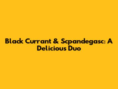 Black Currant & Scpandegasc: A Delicious Duo