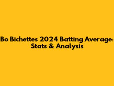 Bo Bichette's 2024 Batting Average: Stats & Analysis