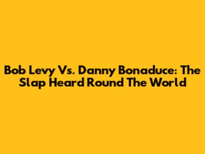 Bob Levy Vs. Danny Bonaduce: The Slap Heard 'Round The World