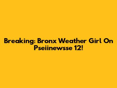 Breaking: Bronx Weather Girl On Pseiinewsse 12!