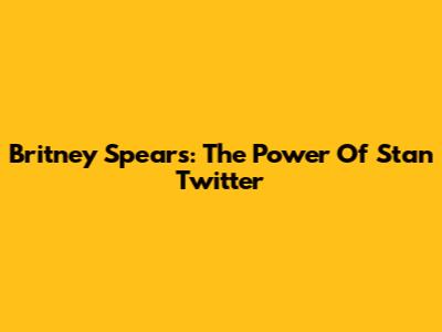 Britney Spears: The Power Of Stan Twitter