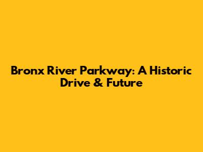 Bronx River Parkway: A Historic Drive & Future