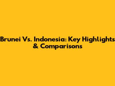 Brunei Vs. Indonesia: Key Highlights & Comparisons