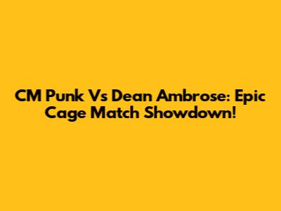 CM Punk Vs Dean Ambrose: Epic Cage Match Showdown!