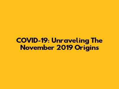 COVID-19: Unraveling The November 2019 Origins