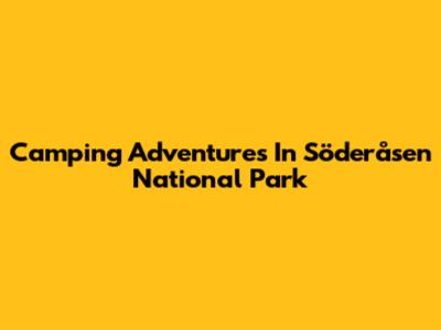 Camping Adventures In Söderåsen National Park