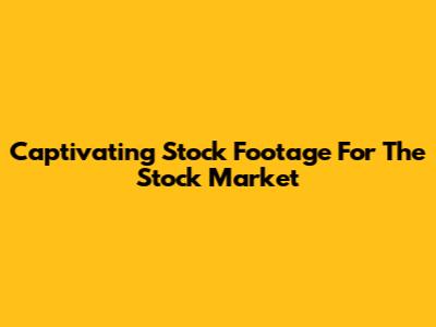 Captivating Stock Footage For The Stock Market
