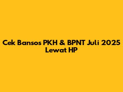 Cek Bansos PKH & BPNT Juli 2025 Lewat HP