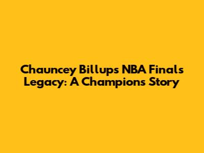 Chauncey Billups' NBA Finals Legacy: A Champion's Story