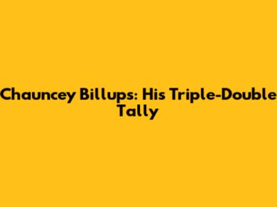 Chauncey Billups: His Triple-Double Tally