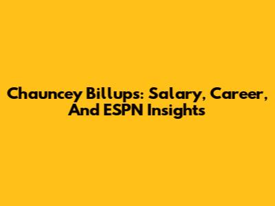 Chauncey Billups: Salary, Career, And ESPN Insights