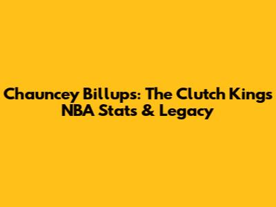 Chauncey Billups: The Clutch King's NBA Stats & Legacy