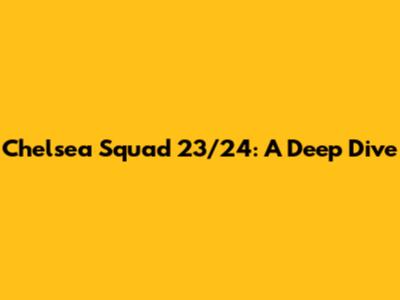 Chelsea Squad 23/24: A Deep Dive