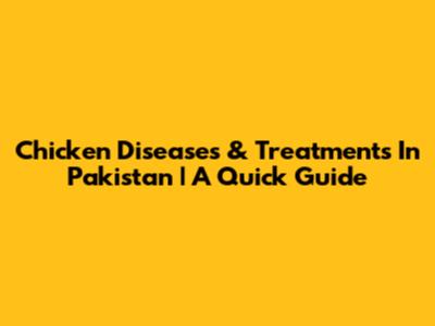 Chicken Diseases & Treatments In Pakistan | A Quick Guide