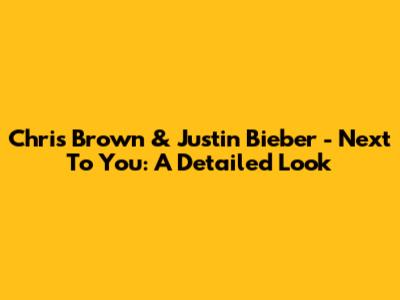 Chris Brown & Justin Bieber - Next To You: A Detailed Look