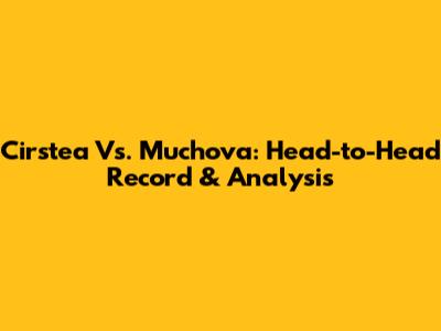 Cirstea Vs. Muchova: Head-to-Head Record & Analysis